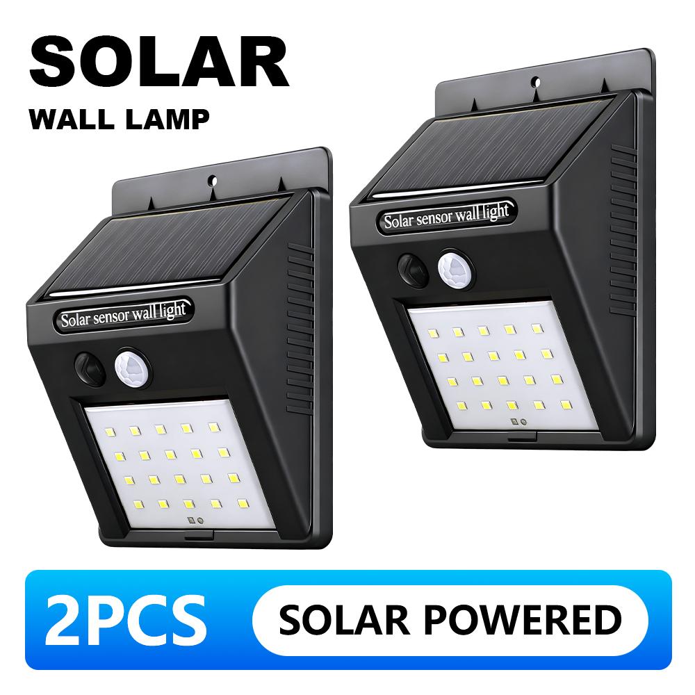 20LEDs Solar Wall Lamp PIR Motion Sensor Outdoor Light IP65 Waterproof Auto On Off Solar Security Lamp for Garden Fence Pathway