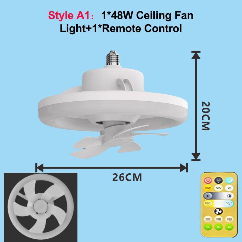48/60W LED Ceiling Fan Light Remote Control E27 Lamp with 360 ° Rotation Cooling Electric Fan 85-265V Chandelier for Room Decor
