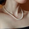 [Modernlike] Silver 925 Vintage Layered Natural Freshwater Pearl Necklace 6mm 42cm