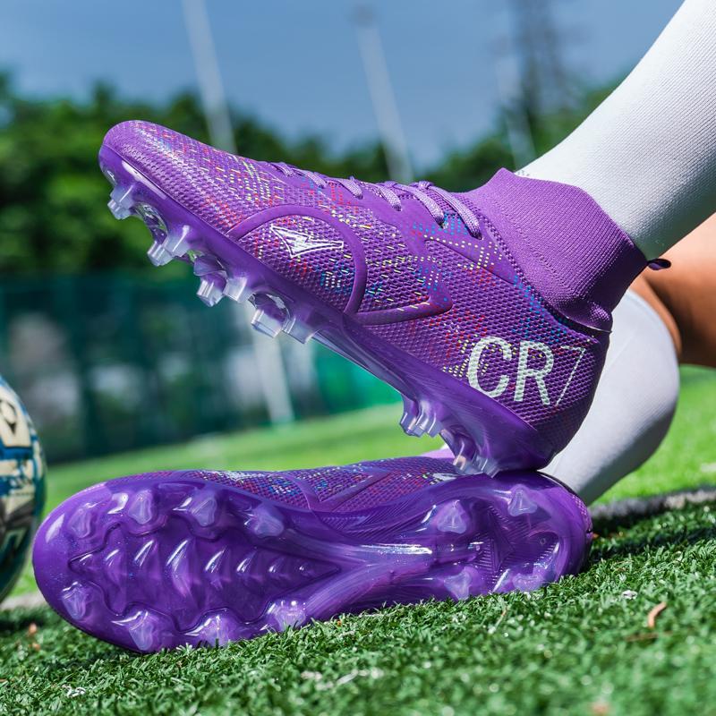 Purple Men Soccer Shoes Society Cleats Professional Football Boots Indoor Fast Football Field Boots Sneaker Boy Training Sneaker