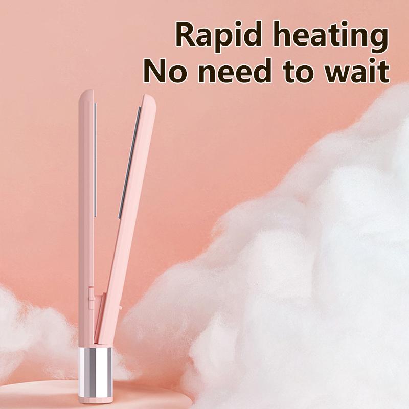 Mini Eisen Lockenstab Haarstyling Werkzeug Tragbarer Wiederaufladbarer Glätteisen Lockenstab Klemmen Typ-C USB Aufladung 180 Temperatur