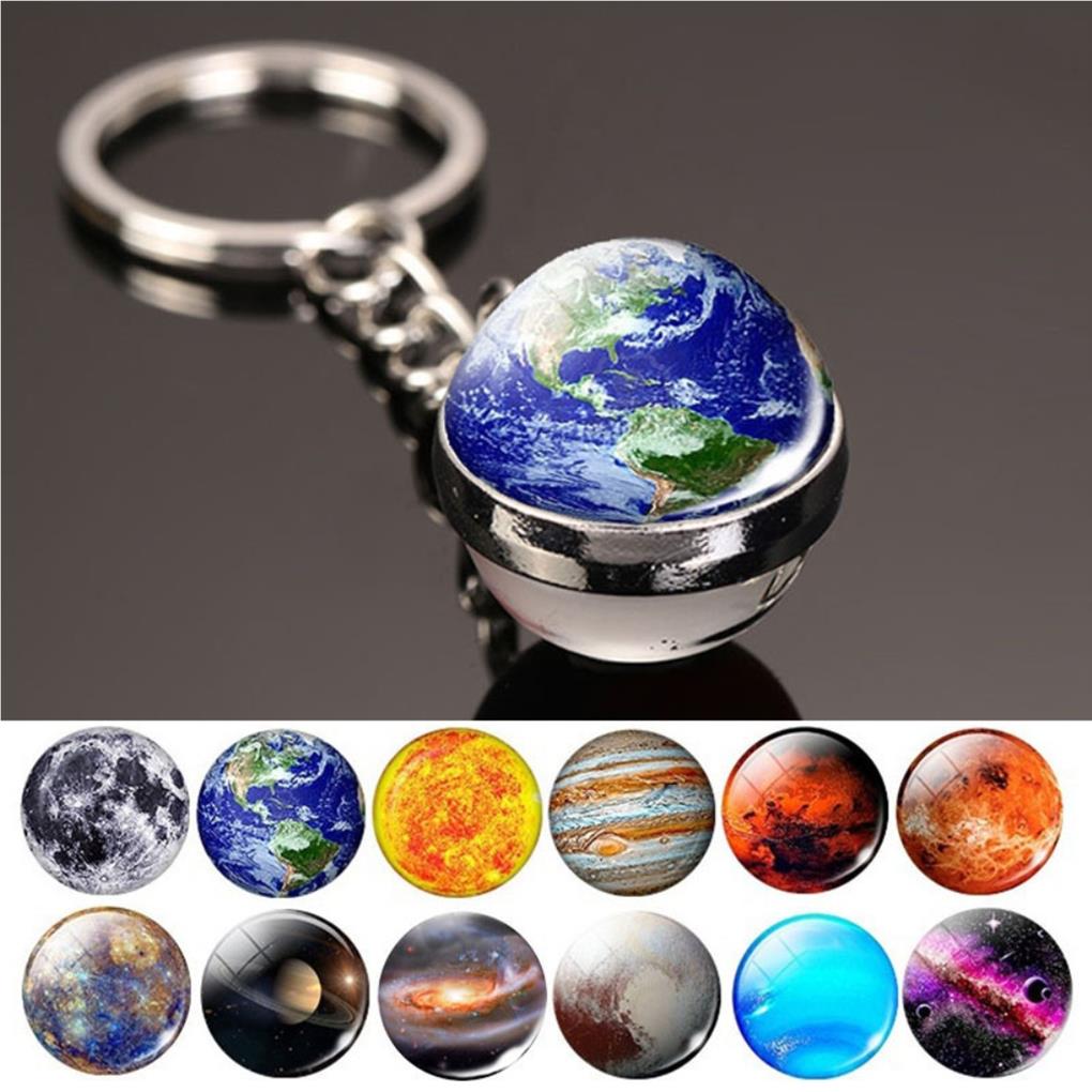 Planet Keychain Stylish Decorative Hanging Portable Luminous Glossy Round Exquisite Alloy Windshield Pendant Ornament