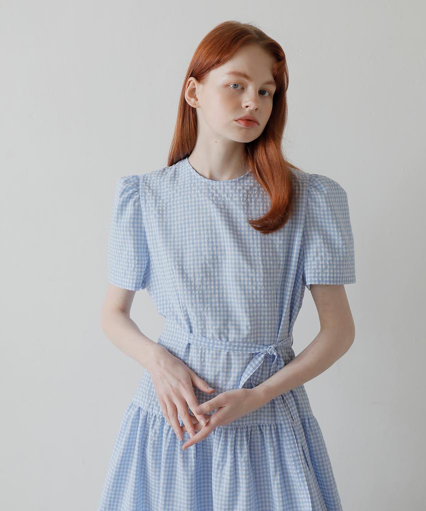 PAUL&ALICE Check Long Dress /Blue