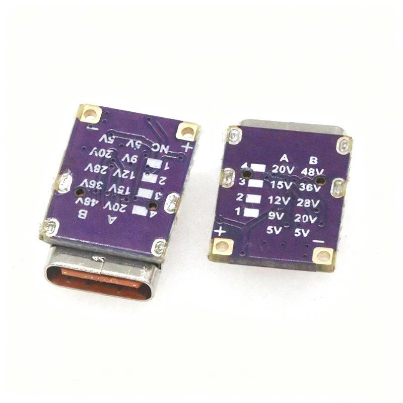1Pcs Fast Charging Module - DC 5/9/12/15/20/28/36/48V Voltage Trigger PD To DC Type C Interface PD3.0 PD3.1 QC3.0 Deceiver
