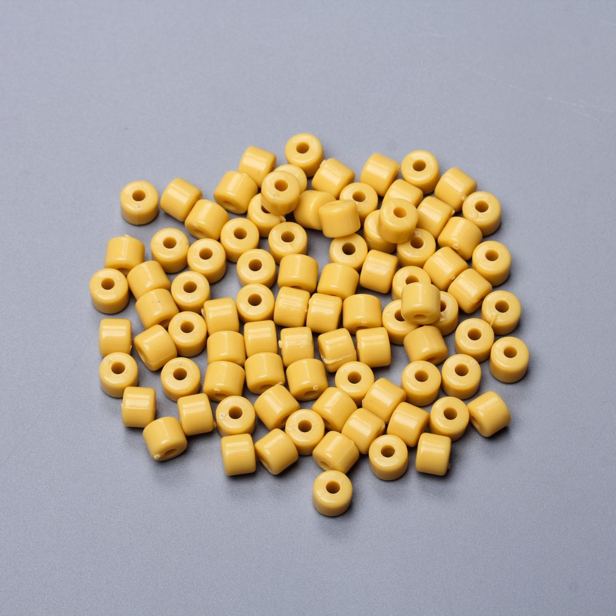 

6,5 мм 100 шт. кремового цвета акриловые цилиндрические бусины для изготовления ювелирных изделий своими руками брелок серьги ожерелье браслет модные материалы аксессуары жёлтый