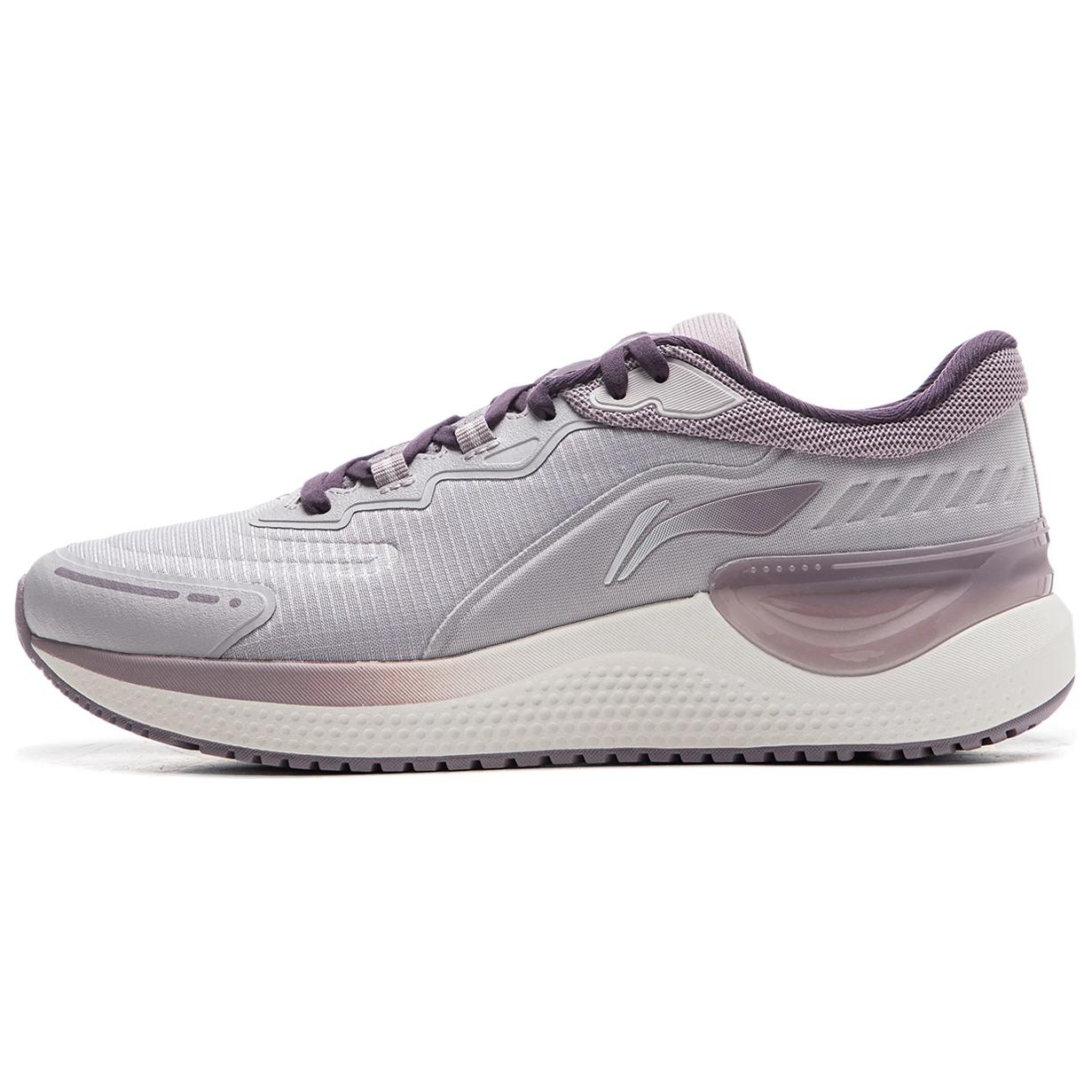 

New LiNing Eazgo V2 Cushioned Wear-Resistant Breathable Low-Top Running Shoes Women s Gray Purple ARSU110-2 36