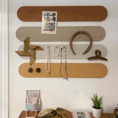 Felt Pin Board Bar Strips Self Adhesive Bulletin Board Felt Memo Board Paste Photos Notes Schedules for Office Kitchen Bedroom Wall Decoration