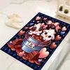 1pc Chocolate Bull Print, Design Indoor Area Rug - Soft, Anti-Slip, and Durable Gaming Room Decor for Bedroom