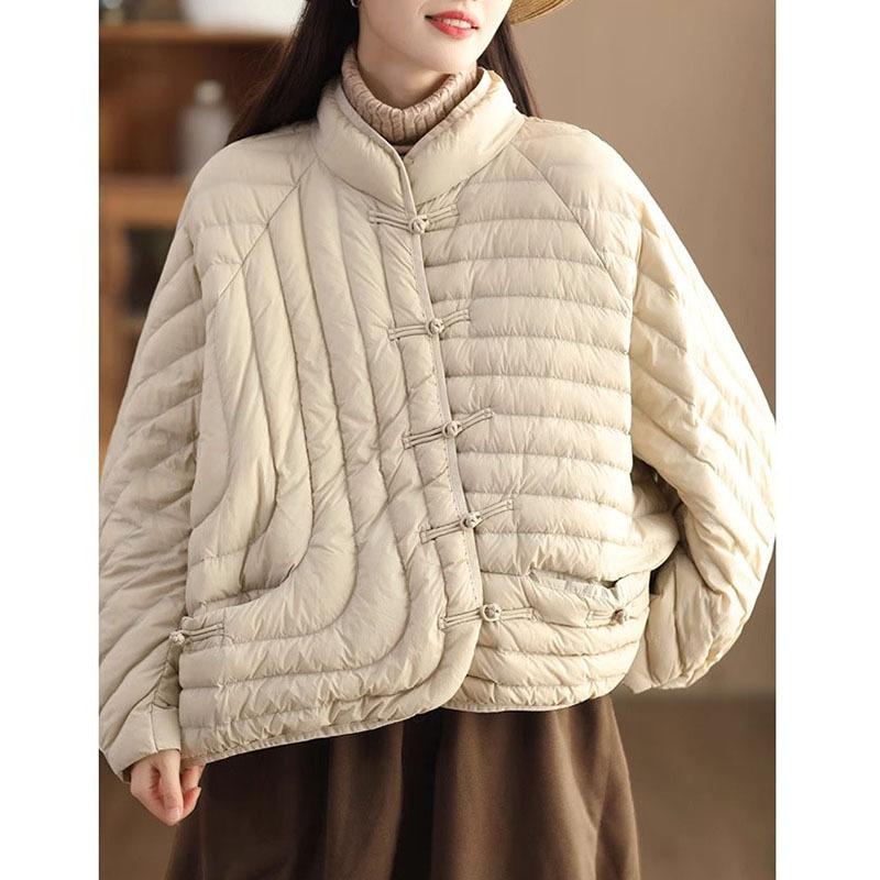 Autumn and Winter Women Ultra Light White Duck Down Jacket Oversize Loose Causal Short Puffer Coat Vintage Female Parkas