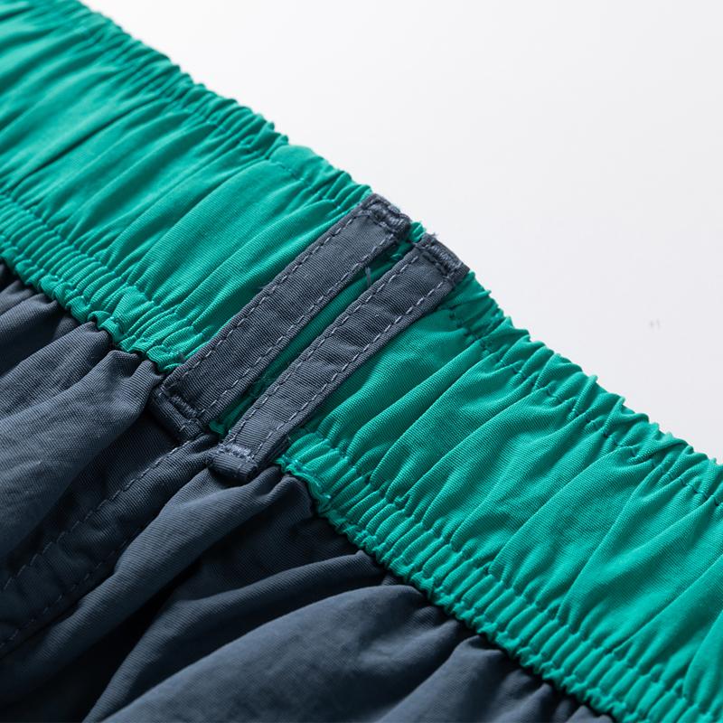 Men's Contrast Waistband Casual Shorts – Elastic Drawstring Nylon Pocket Shorts for Summer Streetwear