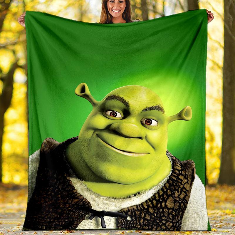 Coperta Stampata a Tema Shrek - Perfetta per Divano, Letto, Viaggio e Uso all'Aperto | Lavabile in Lavatrice, Accogliente e Durevole.