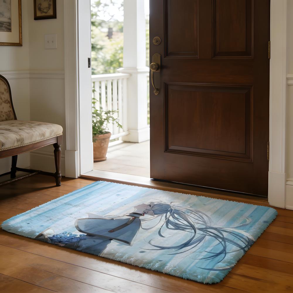 Floor Mat Soft Flannel Rug Non Slip Absorbent Mat for Bathroom Bedroom Home Decor Anime F Friend Hot Cute