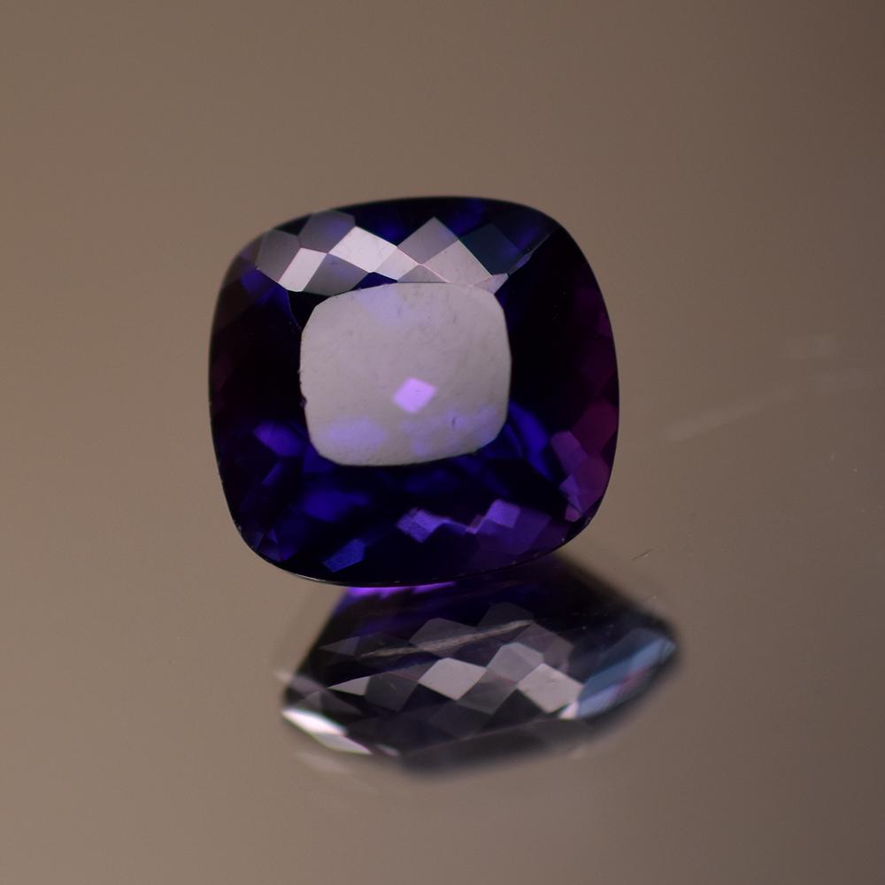 Natural Purple Sapphire Loose Gemstone 12.6 Ct Square Cushion Treated Verified September Birthstone
