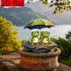 Frog with umbrella, 2D flat, acrylic, garden decoration, floor plugs, suitable for courtyard, potted plants, lawn, Christmas, Halloween