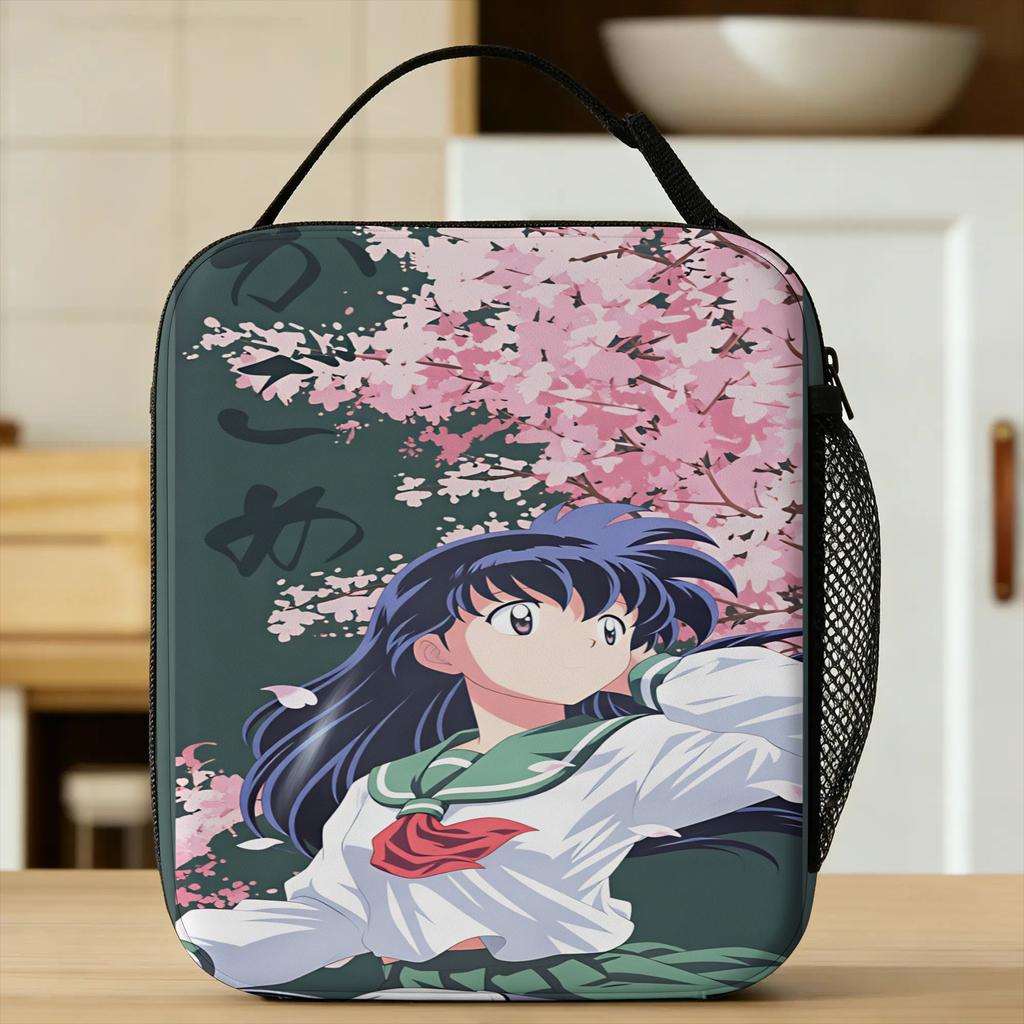 Inuyasha Kagome Higurashi Lunch Bag Travel Lunch Box For Women Casual Thermal Lunch Bags Oxford Portable Zipper Cooler Bag