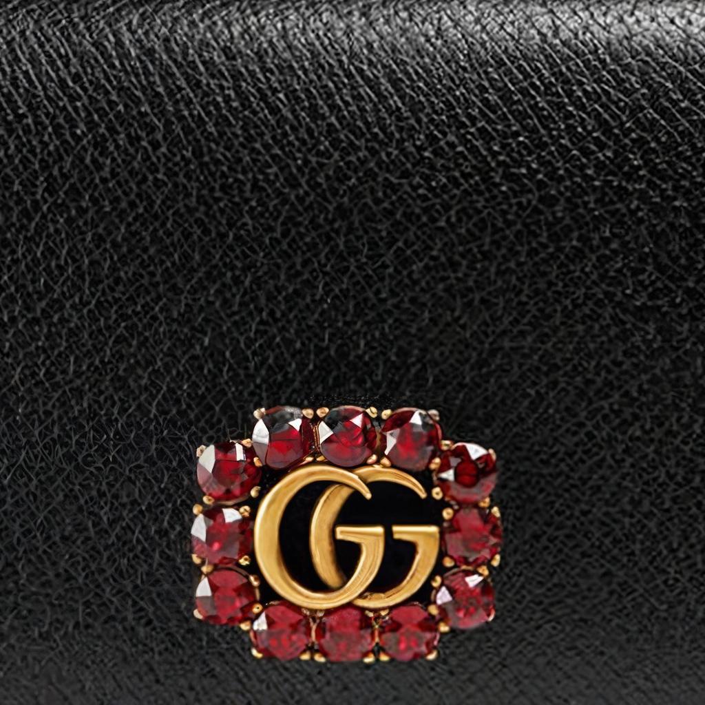 GUCCI GG Marmont Leather Wallet Small Women's Black 499783-CWGHT-8230