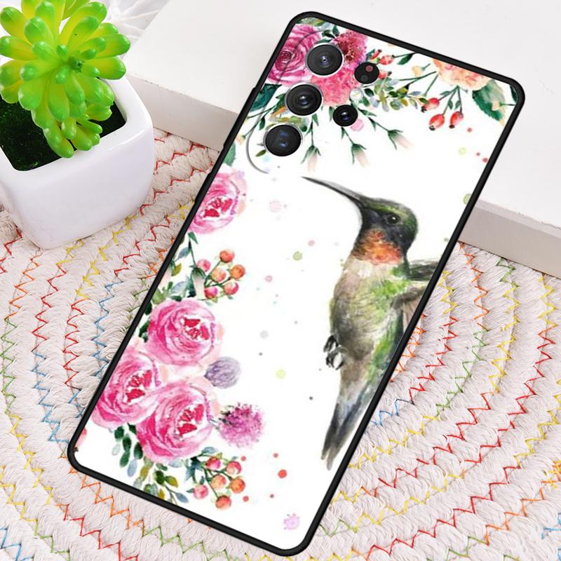Hummingbird print Silicone Phone Case For Samsung Galaxy note 10 pro S26 S25 S24 S23 S22 S21 Plus S25Ultra Capa Cover