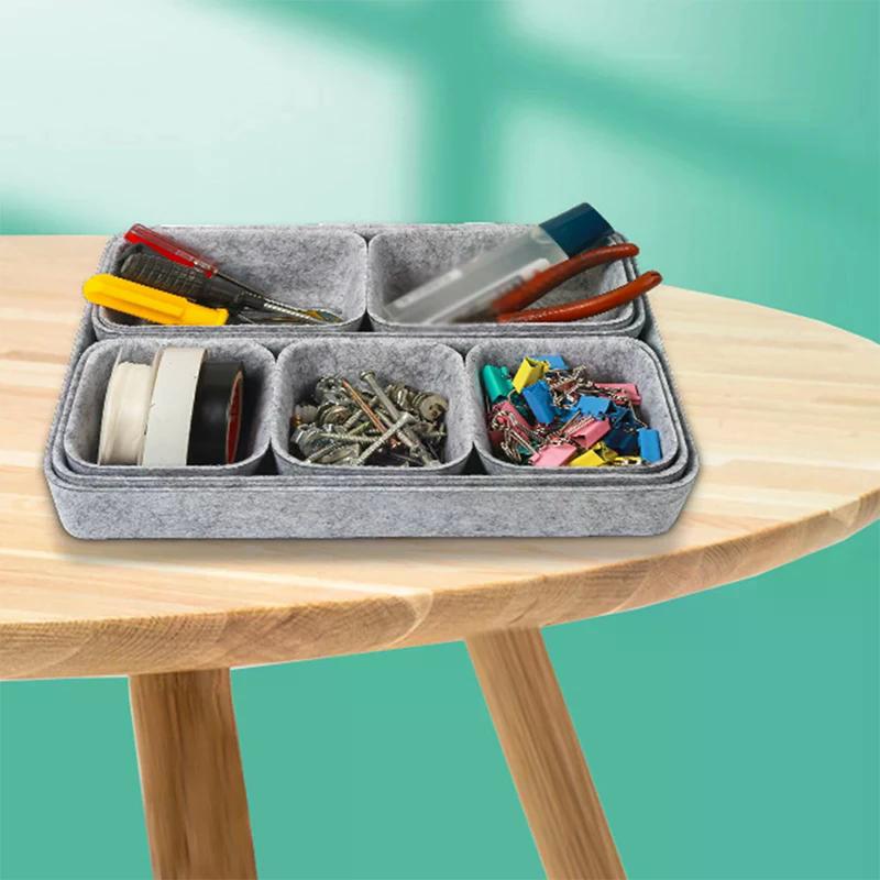 8-teiliges nahtloses Filz-Organizer-Box-Set Mehrzweck-Schreibtisch-Aufbewahrungsbox für Schreibwaren, Bastelbedarf und Heimzubehör