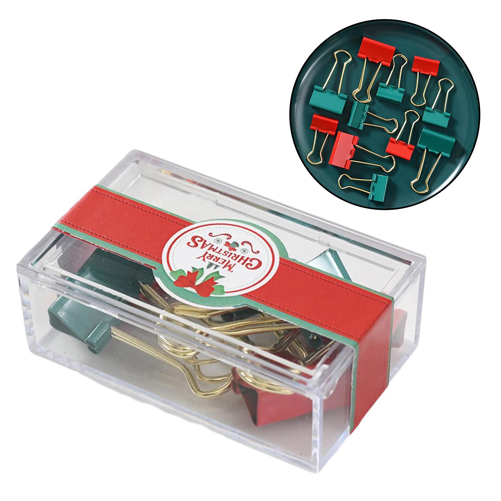 

Рождественские тематические кнопки Декоративные кнопки Булавки для карт Скрепки для бумаг Металлический зажим для бумаги с чехлом для офиса 2