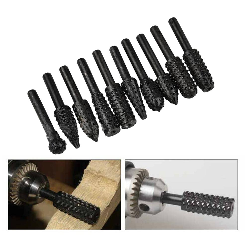 Wood Carving Tools Rasp File Drill Bits Carbon Steel Construction Long-life Cutting Power Woodworking Projects