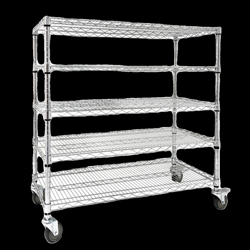 Jundingying Thickened 304 Stainless Steel 5-Tier Mobile Shelving Unit