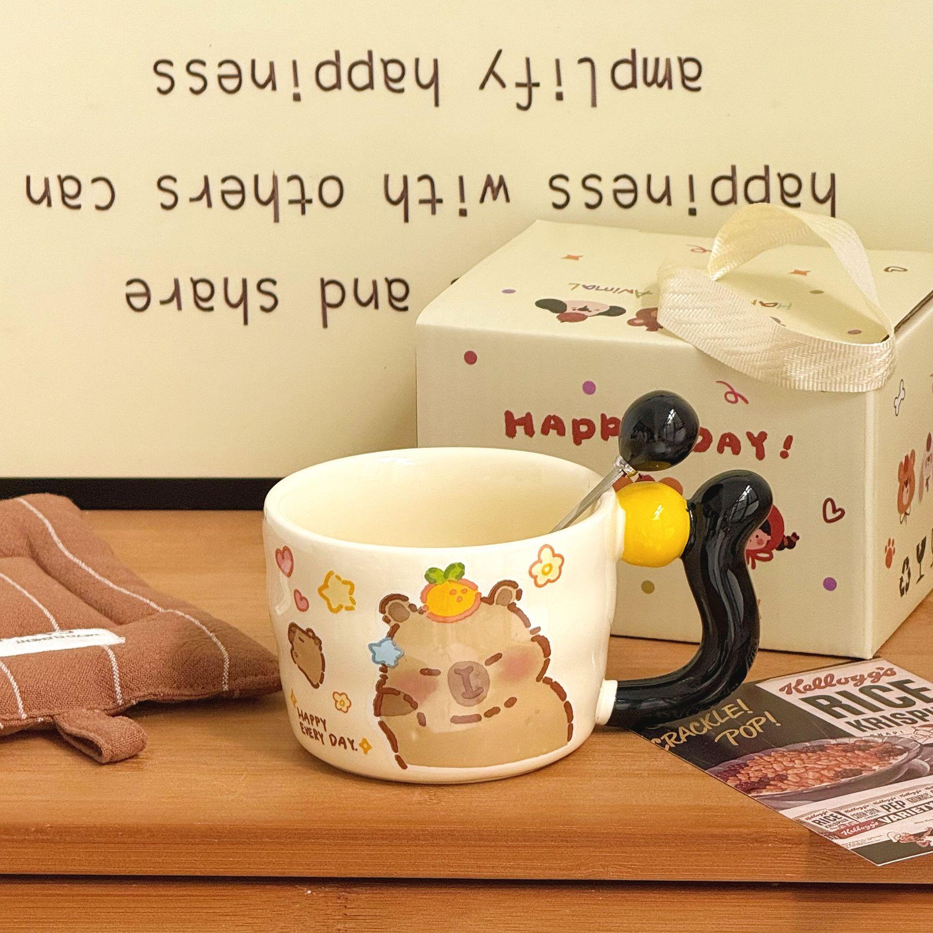 

Cute Cartoon Capybara Ceramic Mug - Large, Adorable Design, Perfect Gift for Friends or Couples Birthdays Single Mug