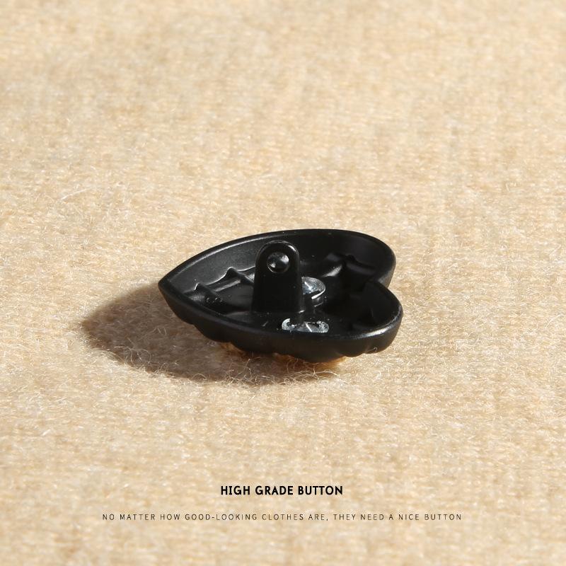 10Pcs Black Love Metal Buttons Versatile Square Clothes Coat Trench Coat Jacket Decorative Buttons Women'S Buttons