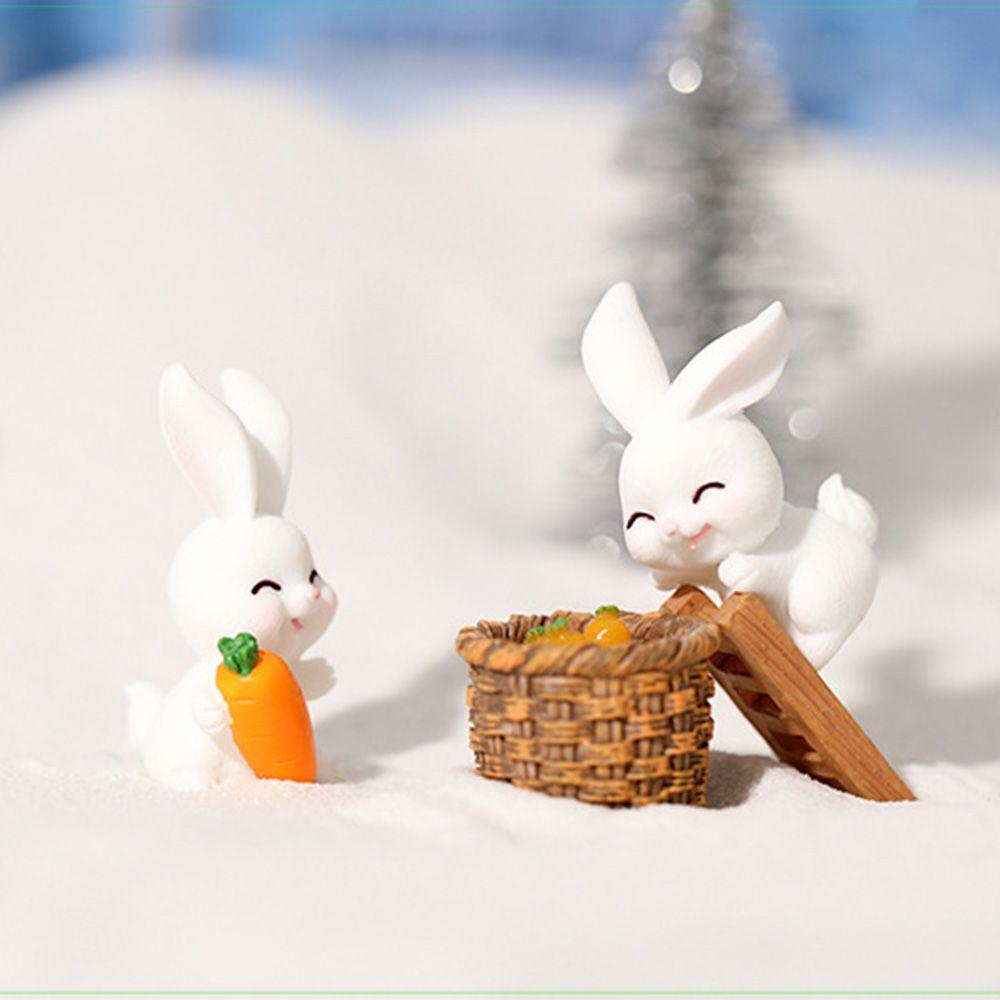 Garden DIY Garden Ornament Miniature Snowman Bunny Micro Landscaping Snow Scene Rabbit Figurine