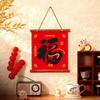 Beautifully Red 2026 Spring Festival Couplets Mini Flannel Chinese Calligraphy Pendants New Year Hanging Decoration