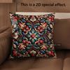 2D Exquisite Floral Patterned Decorative Cushion Covers Pattern Cushion Cover Suitable For Sofa Bedroom Car Pillow Cover