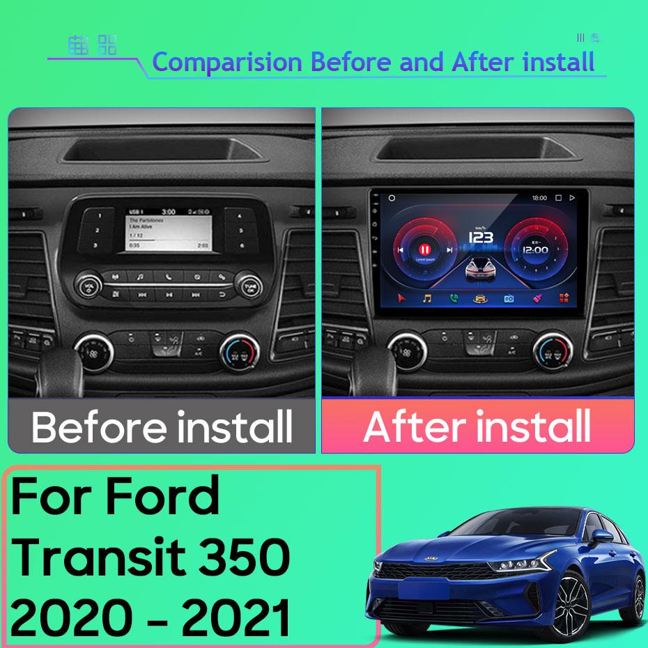 Android Multimedia For Ford Transit 350 2020 - 2021 Car Stereo CPU Radio QLED Player Navigation Carplay Auto HDR  Cam Dash WIFI