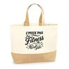 I Can't I Have Fitness Minimalist Bag I Can't | Cotton Tote Bag with Jute Bottom 18 L 48 × 37 × 13 Cm | Market Shopping Beach
