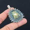 Natural Rainforest Jasper Gemstone Pendant Green 925 Sterling Silver Jewelry