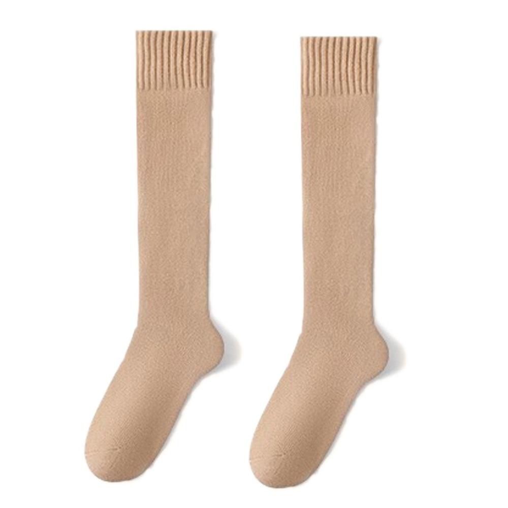 New Thickened Cashmere Calf Socks for Men Solid Color Warm Tools Winter Long Socks Cold-Resistant Calf Socks