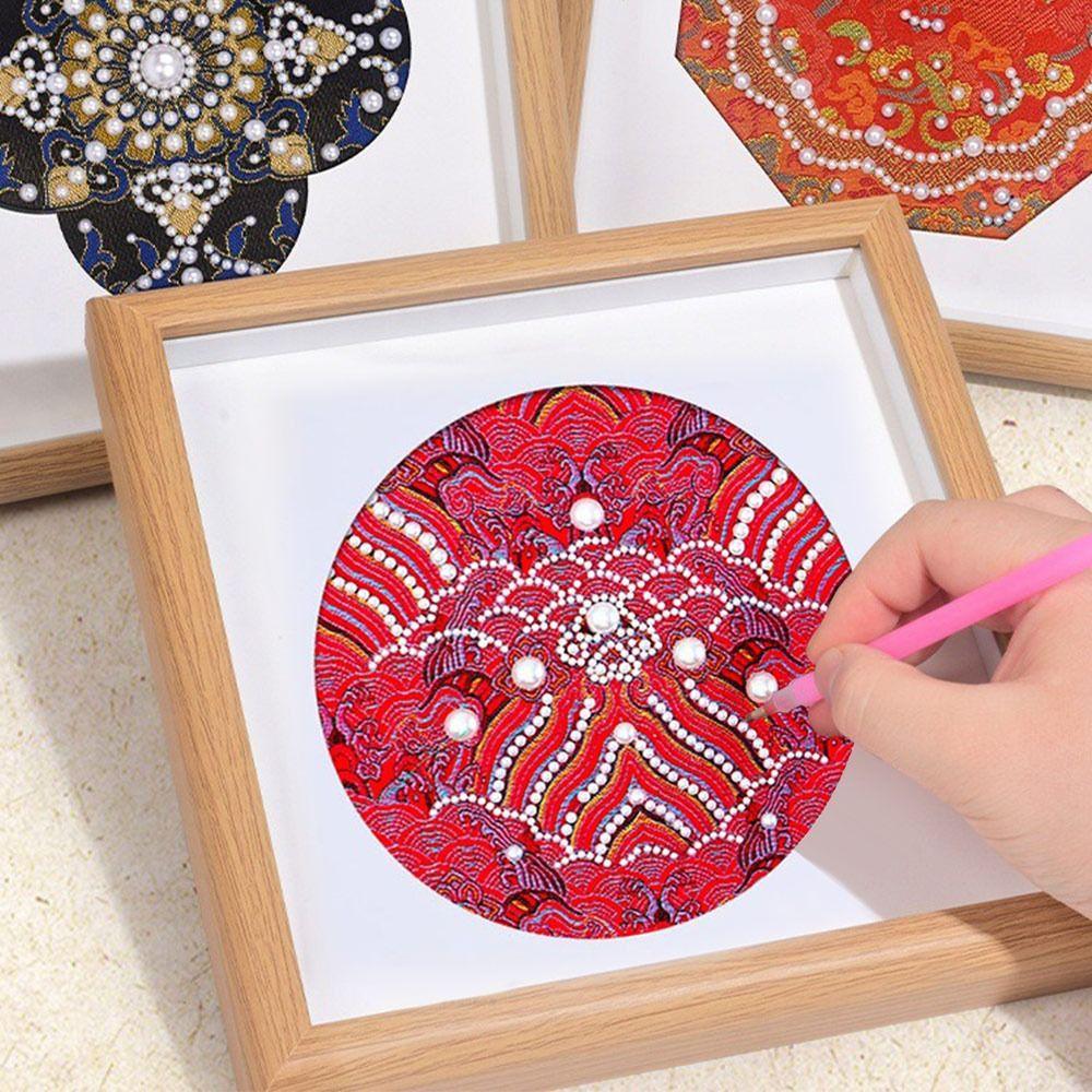 Song Jin Fabric Pearl Paintings Material Kit Engraved Pattern Simulated Pearl DIY Pearl Paintings Kit Handmade