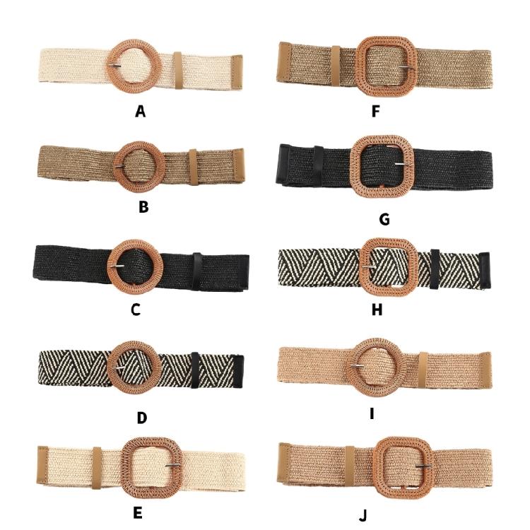 Aesthetic Buckle Belt for Women Crochet Wide Belt Simple Bohemian Waistband for Dresses Eye Catching Waist Accessories