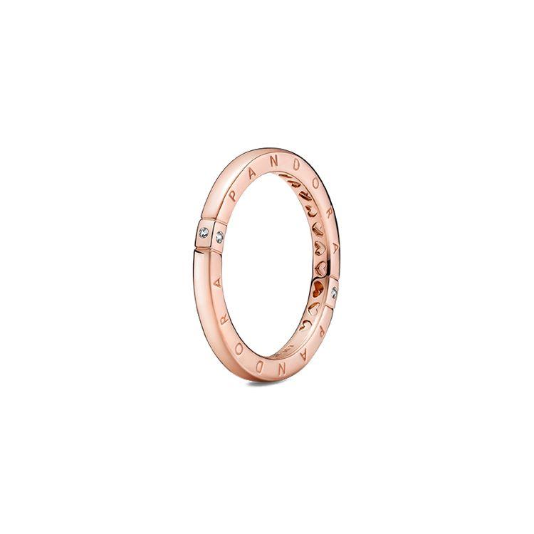 Pandora Rose Logo Heart Luxurious Design Alloy Ring Women ring 189482C01 50