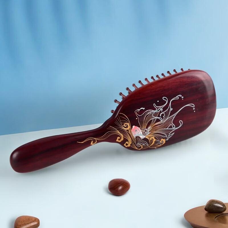 Tan Mu Jiang Carp Leaping Wooden Air Cushion Massage Comb Gift Set