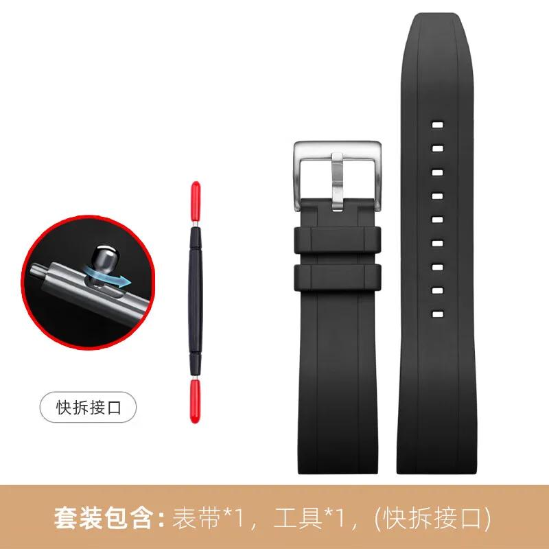 Für Seiko PROSPEX Panda Chronograph SSC813P1/SSC909P1/SSC817P1 Silikon-Gummi-Uhrenarmband – 20mm Weiches Wasserdichtes Armband für Herren