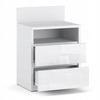 Nightstand White Gloss Nightstand 40cm 2S Shelf Loft Bedroom Furniture