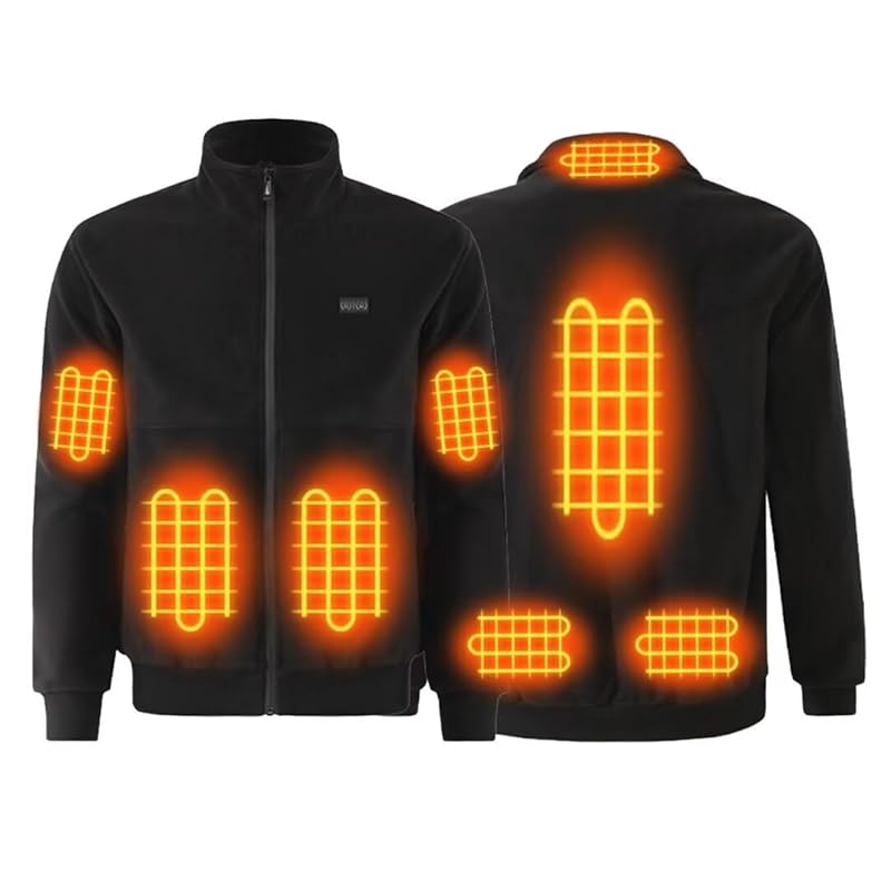 

[Yucahype] electric heating jacket M-6XL large size Fever in 8 places fleece jacket two button control USB power supply boa heater jacket unisex