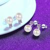 Women's Moissanite & Natural Pearl Stud Earrings - Hypoallergenic 925 Sterling Silver