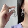 French Elegance Personality Flower Circle Exquisite Earrings for Women Light Luxury Inlay Drill Earrings Party Jewelry Accessory