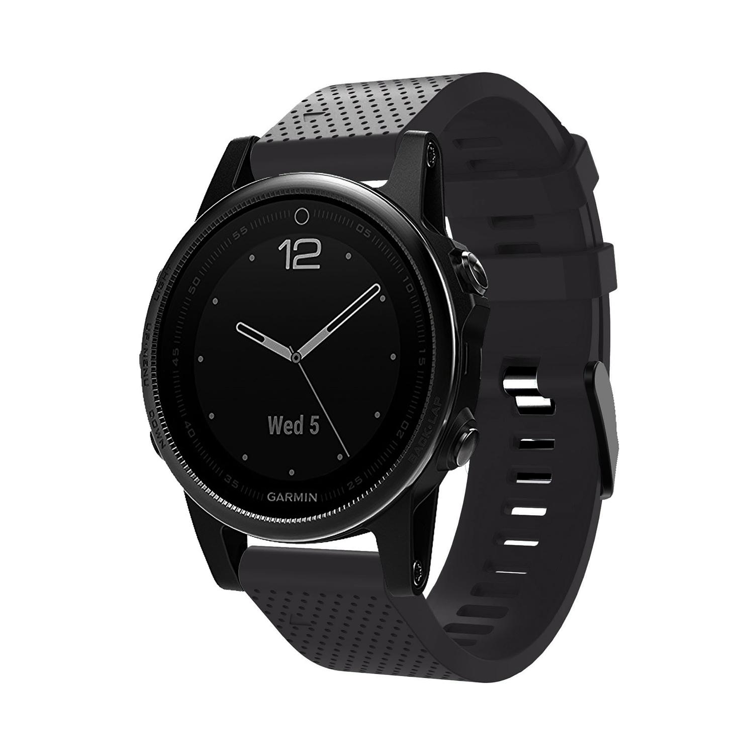 

Stylish Silicone Sport Watch Band with Black Buckle for Garmin Fenix 5S Plus Black