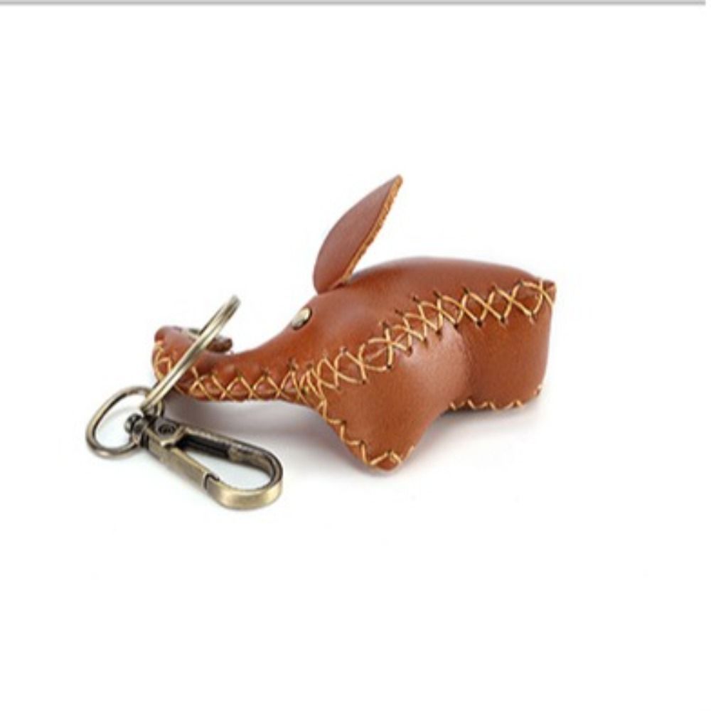 PU Leather Hanging Ornament Elephant Bag Pendant Classic Car Key Chain  Gift
