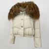 OFTBUY Winter Jacket Women Big Real Raccoon Fur Collar Natural Thick Warm Duck Down Coat Short Outerwear Streetwear Loose Casual