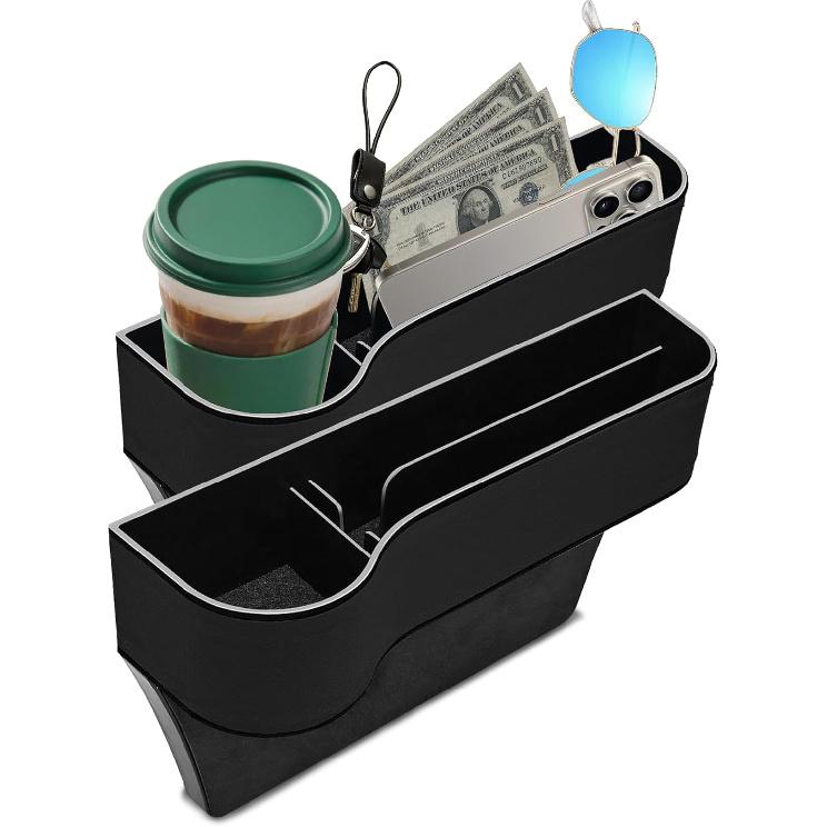 2 Packs Car Seat Gap Filler Organizer, Multifunctional Car Seat Organizer with Adjustable Cup Holder, Universal Automotive Accessories Car Seat