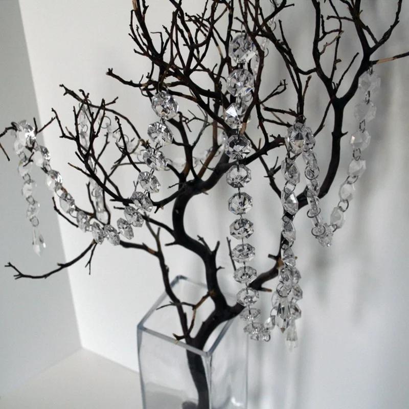 1 metr Kreativní akrylové průhledné křišťálové korálky Diamantová girlanda Závěsné korálky Svatební dekorace