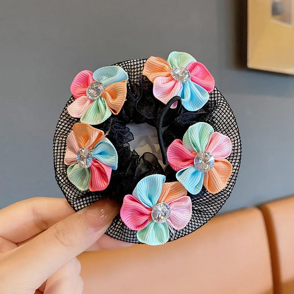 Ballet Latin Hair Net Cute Girls Bun Tool Daily Dance Grade Examination Butterfly Pearl Netting Hairnet Dance Accessories Kids