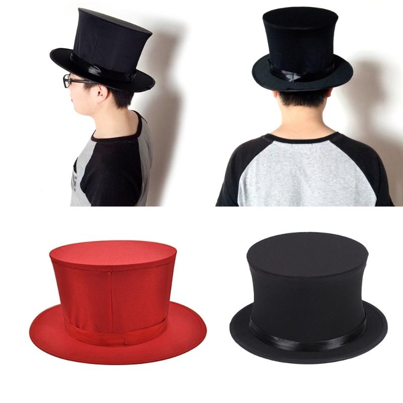 Cosplay platt hatt vikbar vår magikerhatt musikfestival kostymkeps